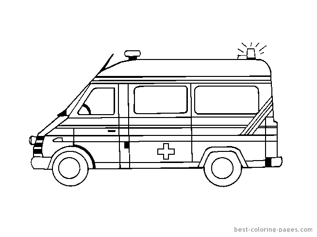 Dibujo para colorear: Ambulance (Transporte) #136790 - Dibujos para Colorear e Imprimir Gratis