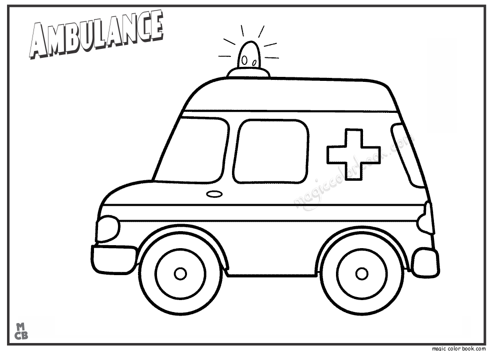Dibujo para colorear: Ambulance (Transporte) #136798 - Dibujos para Colorear e Imprimir Gratis