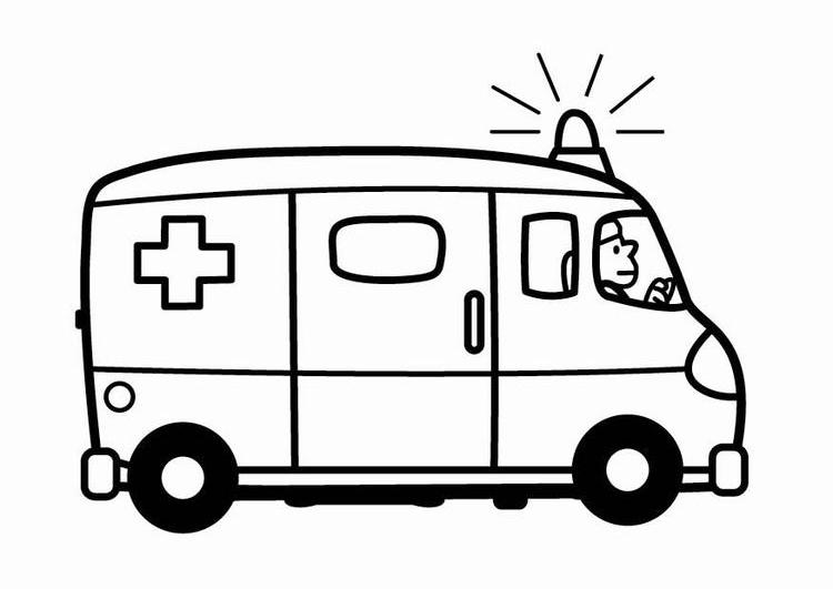 Dibujo para colorear: Ambulance (Transporte) #136800 - Dibujos para Colorear e Imprimir Gratis