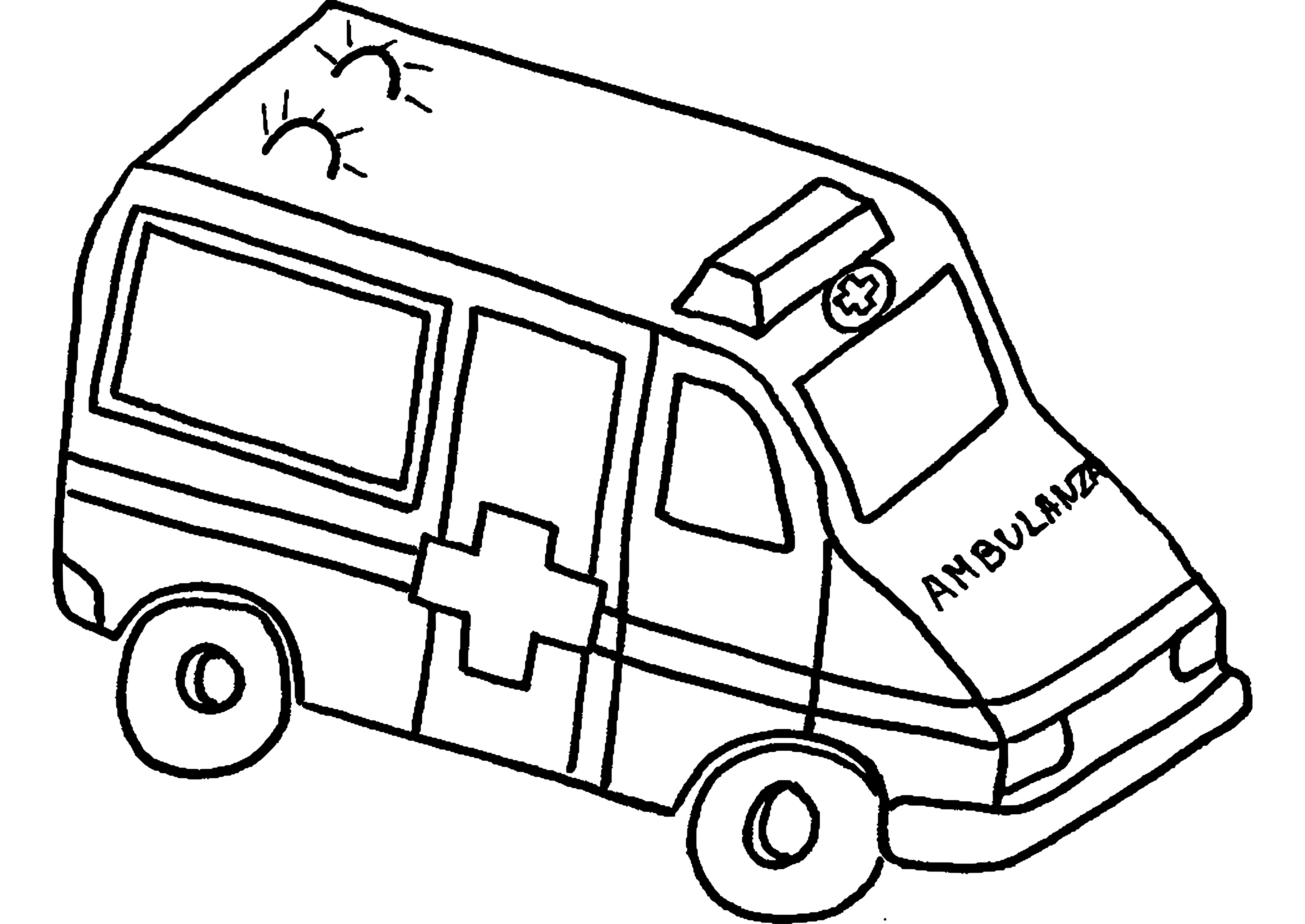 Dibujo para colorear: Ambulance (Transporte) #136851 - Dibujos para Colorear e Imprimir Gratis