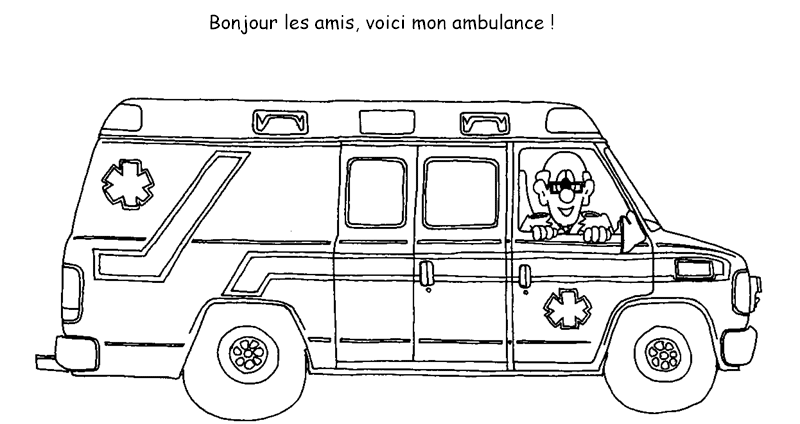 Dibujo para colorear: Ambulance (Transporte) #136937 - Dibujos para Colorear e Imprimir Gratis