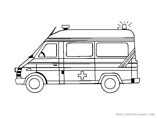 Dibujo para colorear: Ambulancia (Transporte) #136790 - Dibujos para Colorear e Imprimir Gratis