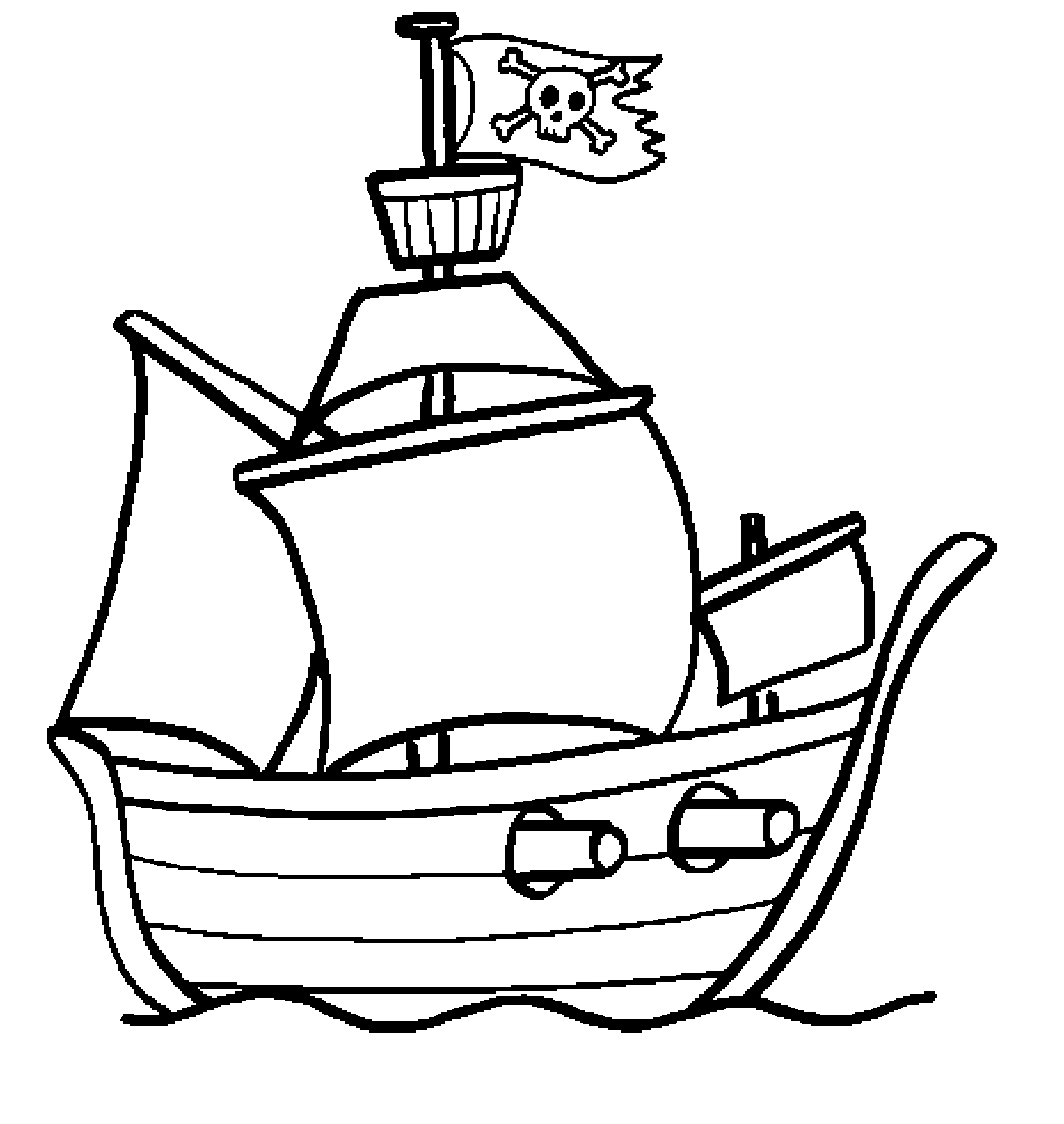 Dibujo gratuito Barco Pirata #138223 de la coleccion Transporte para imprimir