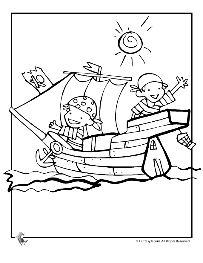 Dibujo gratuito Barco Pirata #138228 de la coleccion Transporte para imprimir