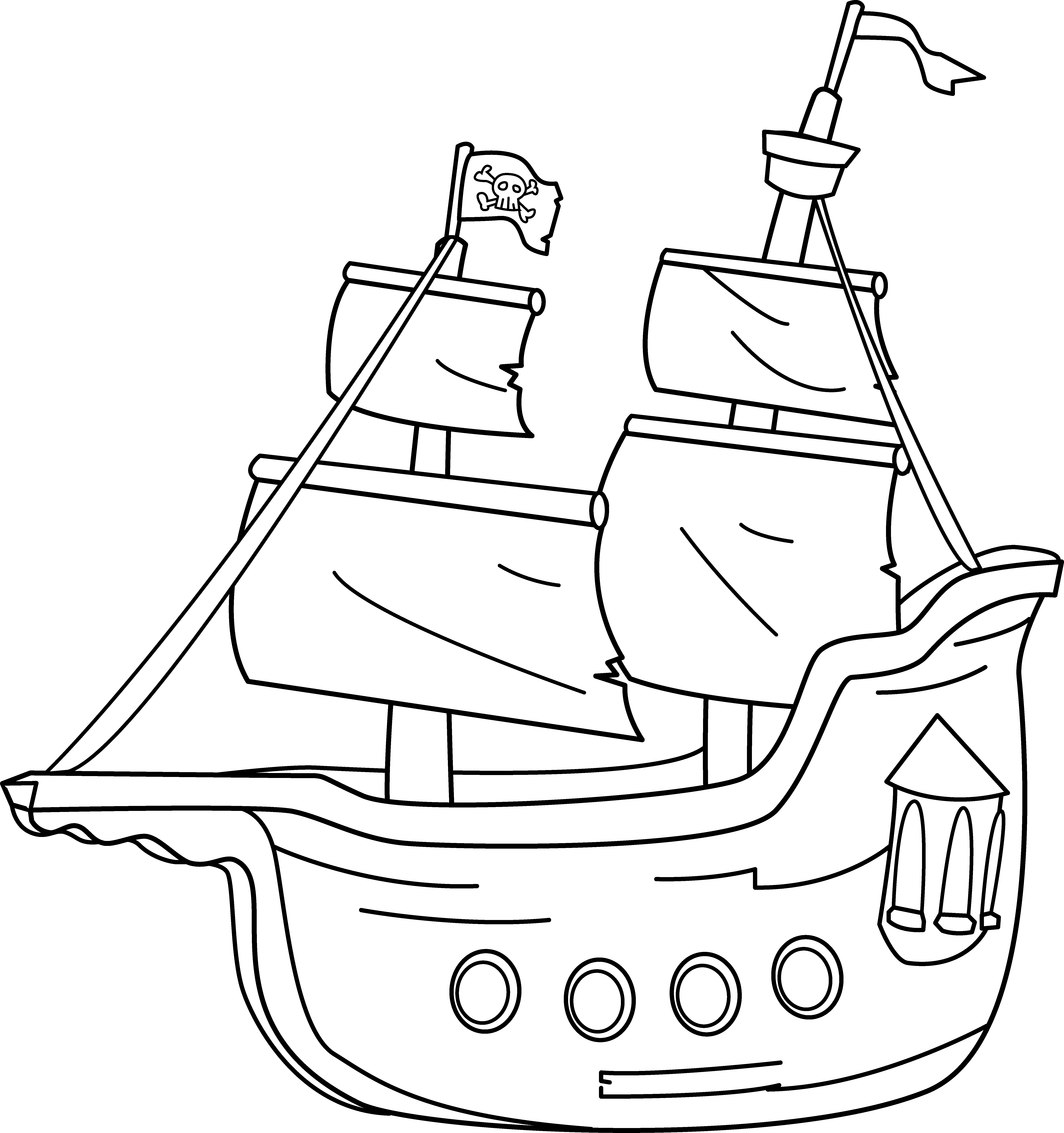 Dibujo gratuito Barco Pirata #138245 de la coleccion Transporte para imprimir