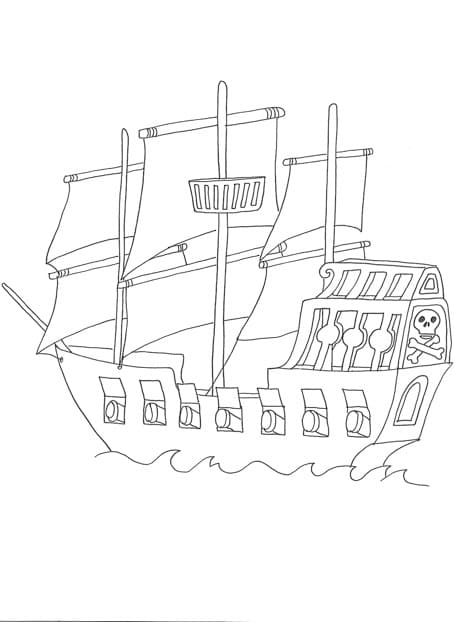 Dibujo gratuito Barco Pirata #184823 de la coleccion Transporte para imprimir