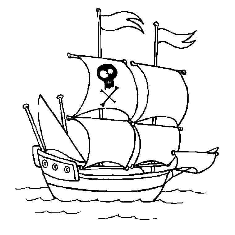 Dibujo gratuito Barco Pirata #184827 de la coleccion Transporte para imprimir