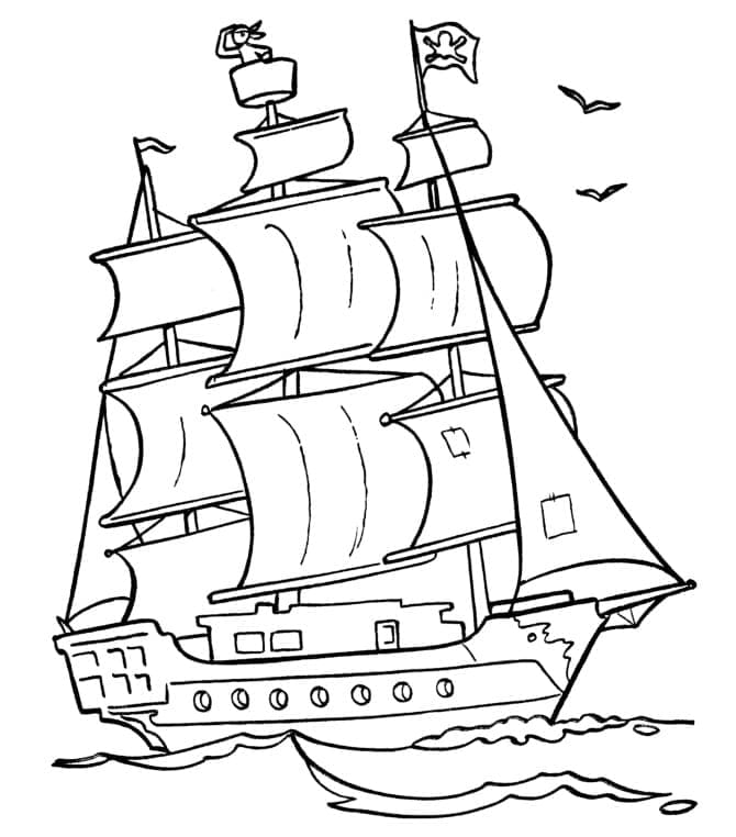 Dibujo gratuito Barco Pirata #184831 de la coleccion Transporte para imprimir