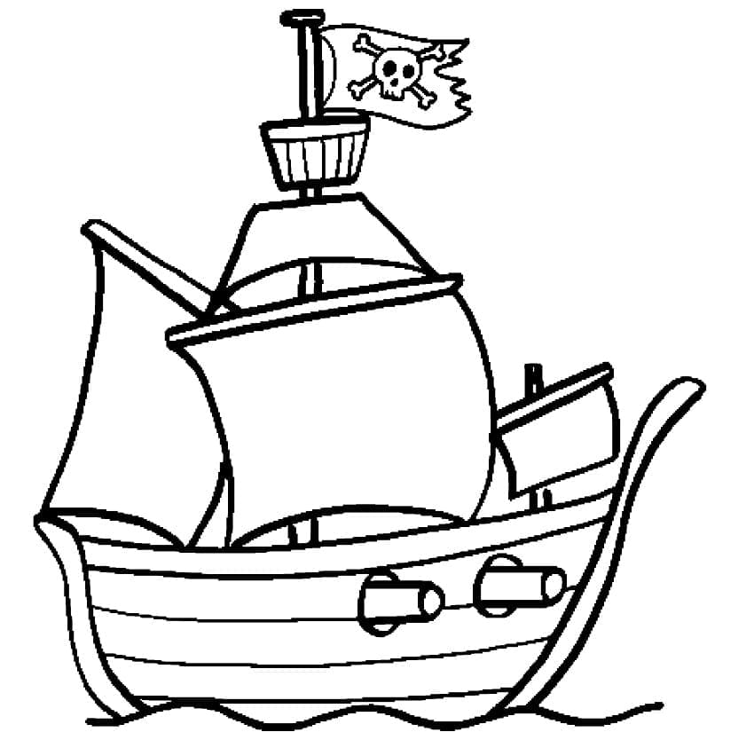 Dibujo gratuito Barco Pirata #184843 de la coleccion Transporte para imprimir