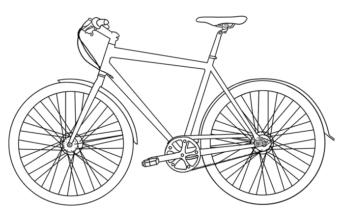 Dibujo para colorear: Bike / Bicycle (Transporte) #136939 - Dibujos para Colorear e Imprimir Gratis