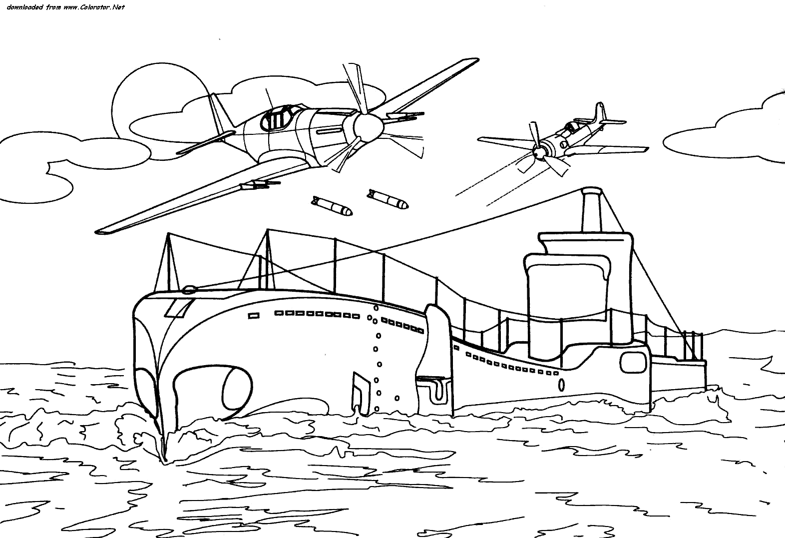 Dibujo gratuito Buque de Guerra #138459 de la coleccion Transporte para imprimir