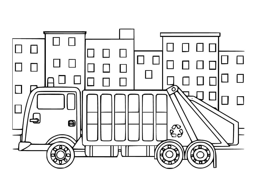 Dibujo gratuito Camión de Basura #202061 de la coleccion Transporte para imprimir