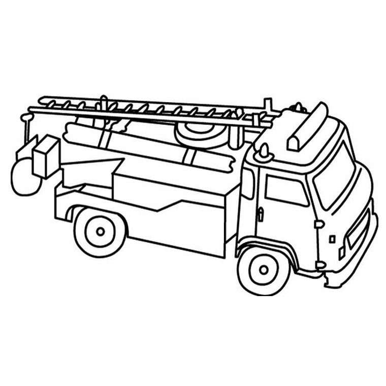 Dibujo gratuito Camión de Bomberos #135780 de la coleccion Transporte para imprimir