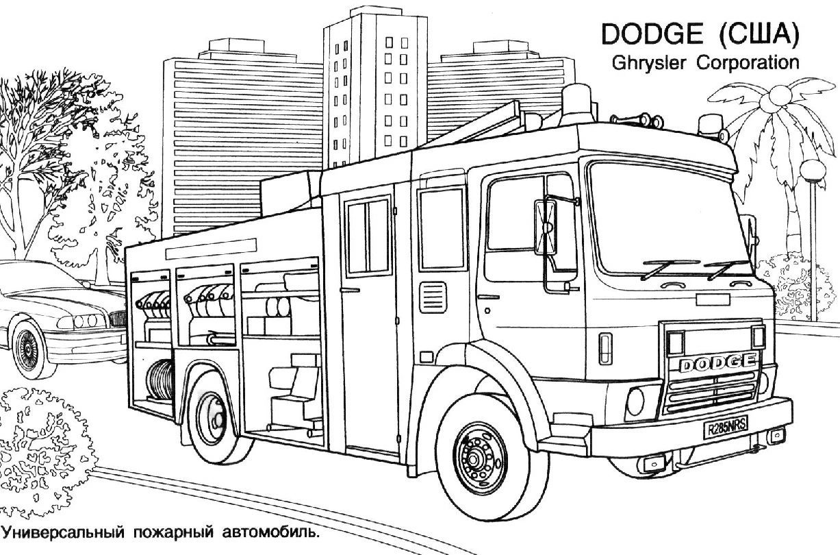 Dibujo gratuito Camión de Bomberos #135793 de la coleccion Transporte para imprimir