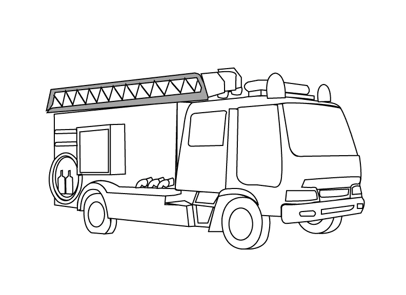 Dibujo gratuito Camión de Bomberos #135797 de la coleccion Transporte para imprimir
