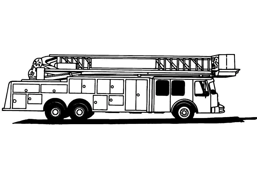 Dibujo gratuito Camión de Bomberos #135802 de la coleccion Transporte para imprimir