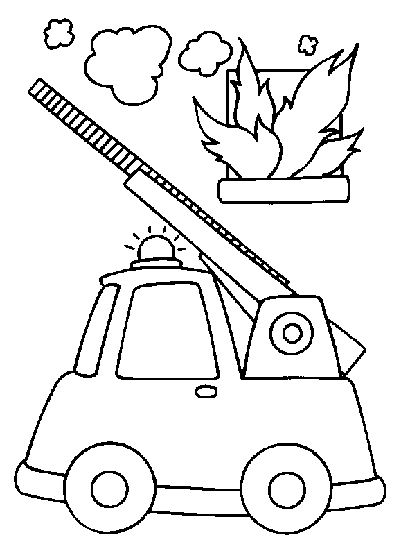 Dibujo gratuito Camión de Bomberos #135875 de la coleccion Transporte para imprimir