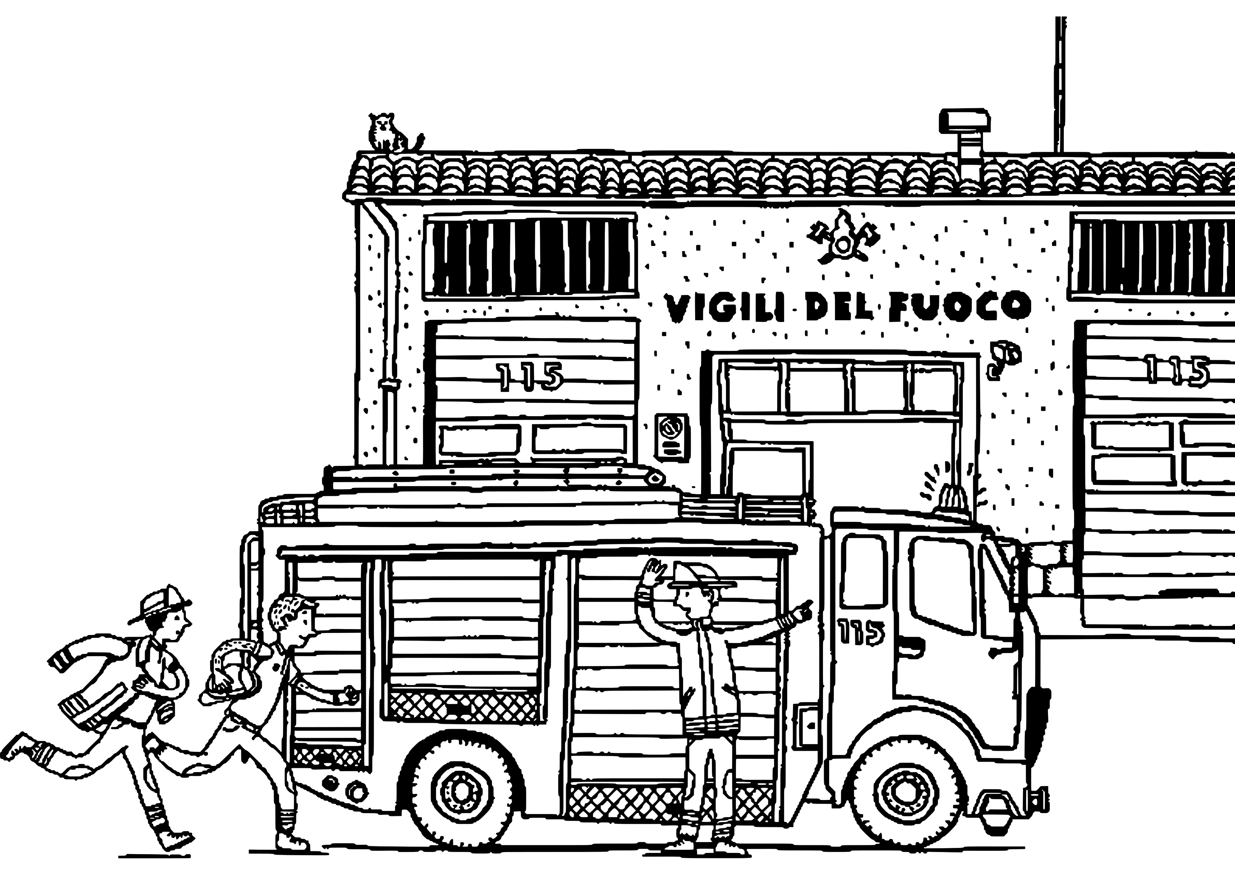Dibujo gratuito Camión de Bomberos #135880 de la coleccion Transporte para imprimir