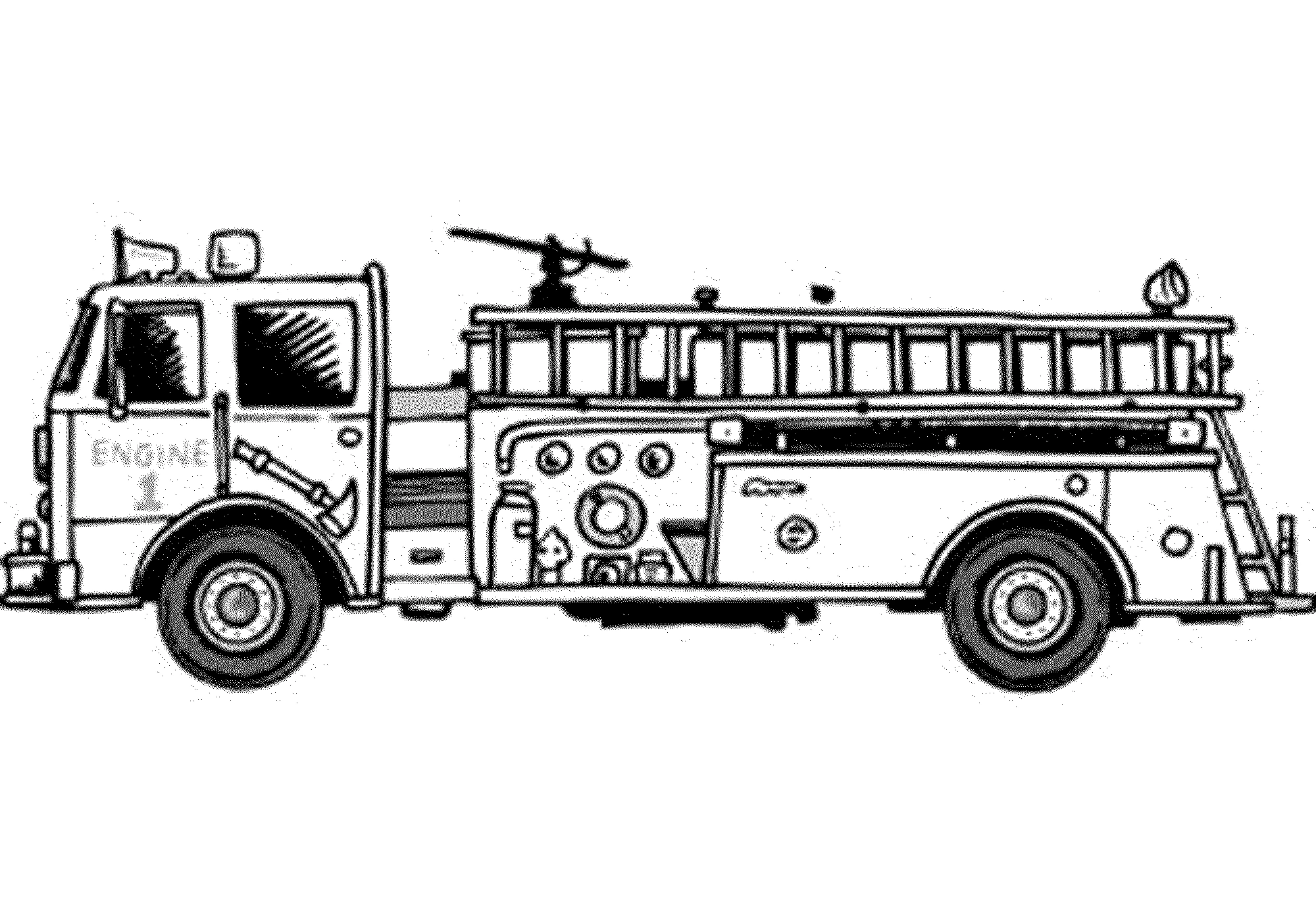 Dibujo gratuito Camión de Bomberos #135978 de la coleccion Transporte para imprimir
