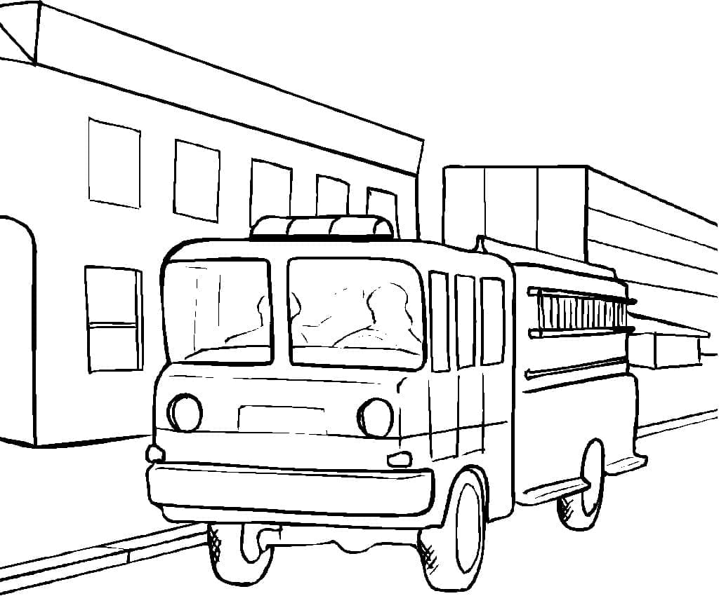 Dibujo gratuito Camión de Bomberos #185290 de la coleccion Transporte para imprimir