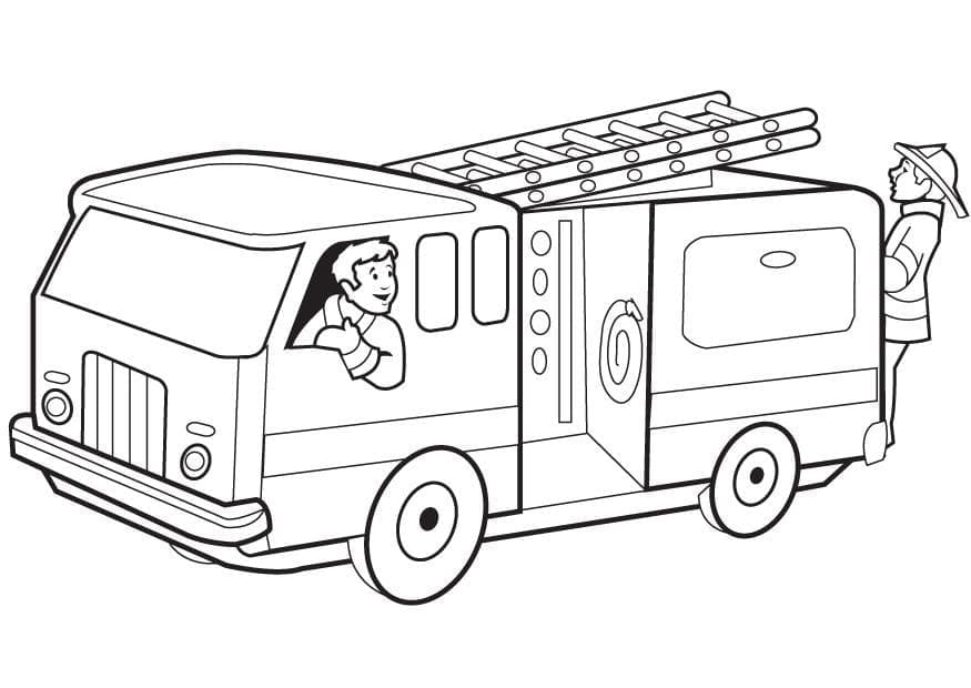 Dibujo gratuito Camión de Bomberos #185291 de la coleccion Transporte para imprimir