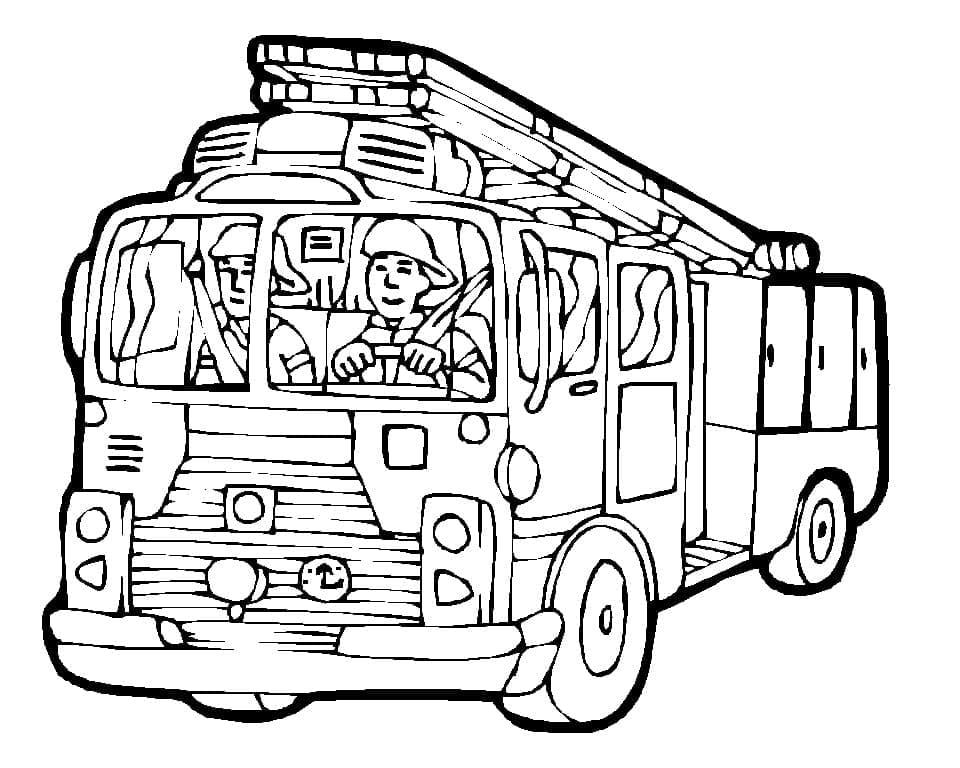 Dibujo gratuito Camión de Bomberos #185293 de la coleccion Transporte para imprimir
