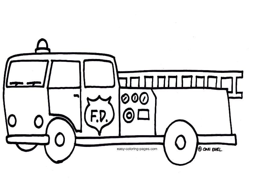 Dibujo gratuito Camión de Bomberos #185295 de la coleccion Transporte para imprimir