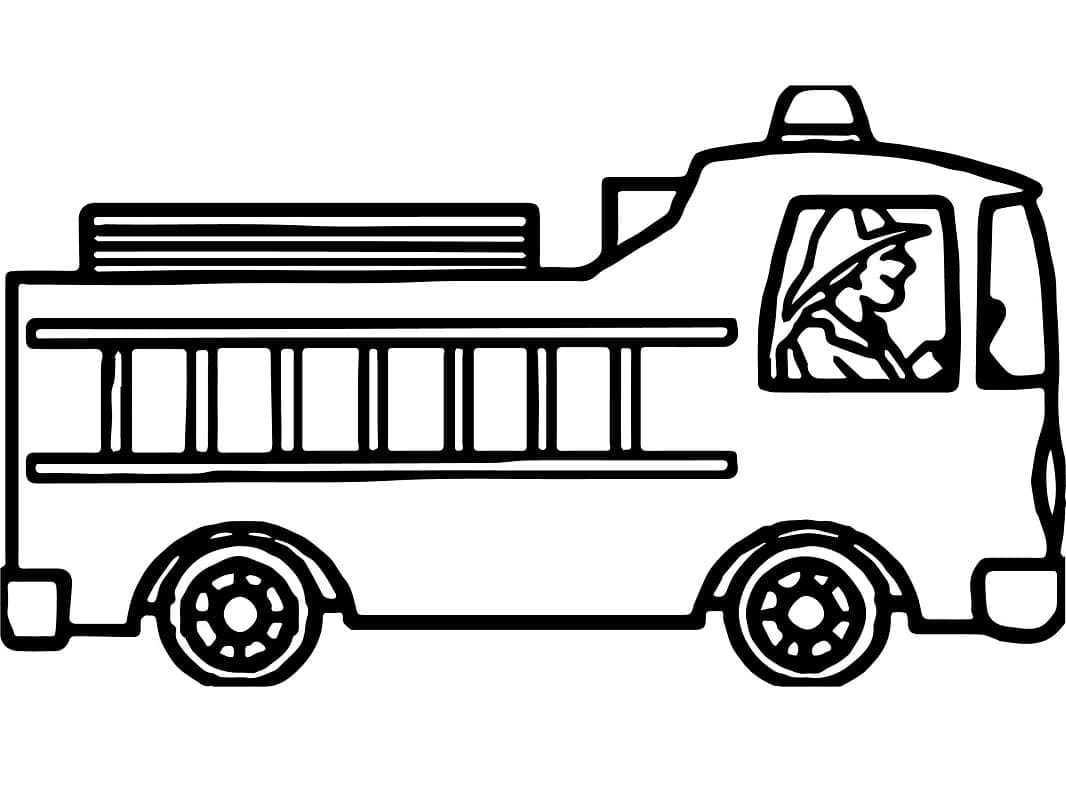 Dibujo gratuito Camión de Bomberos #185313 de la coleccion Transporte para imprimir