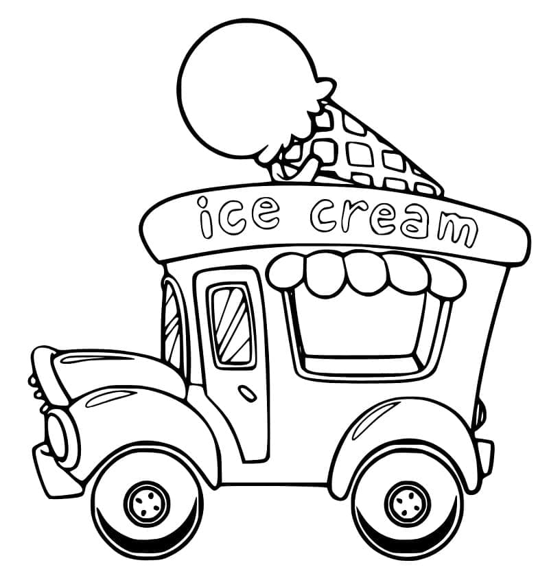 Dibujo gratuito Camión de Helados #213367 de la coleccion Transporte para imprimir