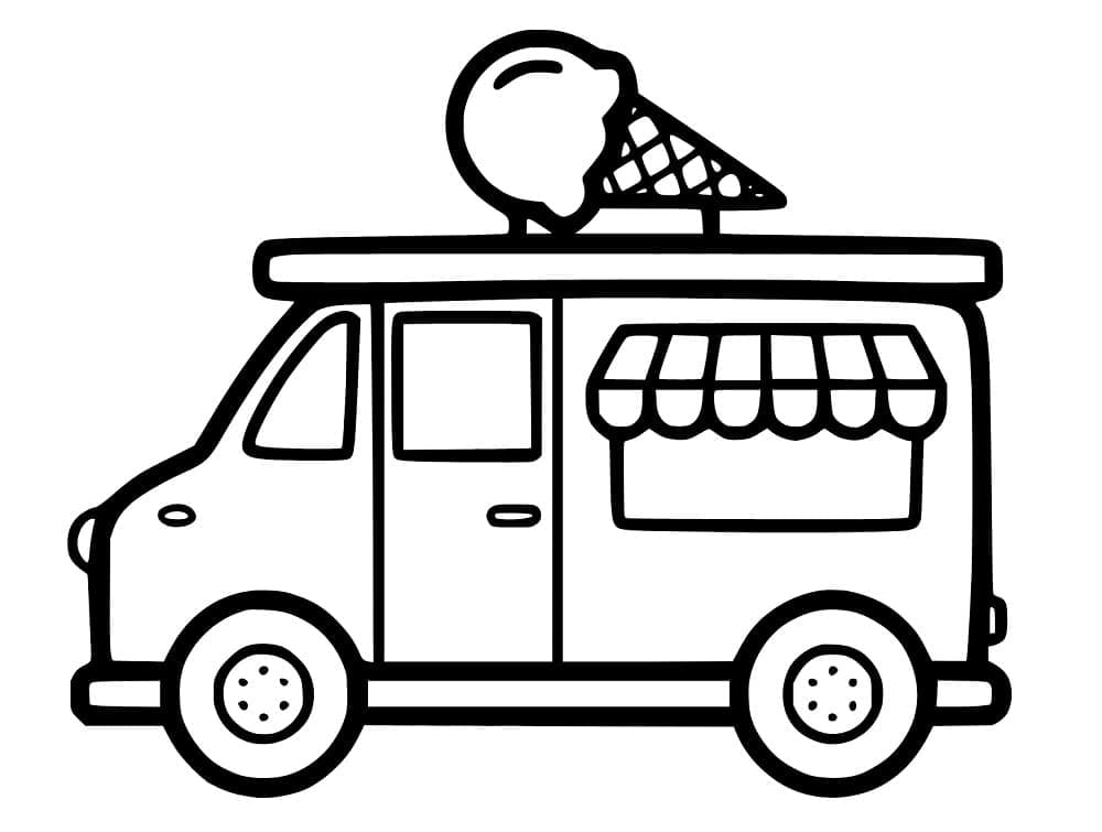 Dibujo gratuito Camión de Helados #213371 de la coleccion Transporte para imprimir