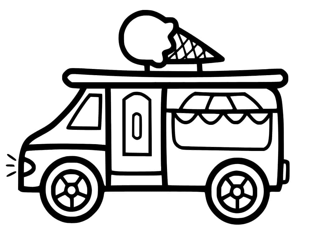 Dibujo gratuito Camión de Helados #213372 de la coleccion Transporte para imprimir