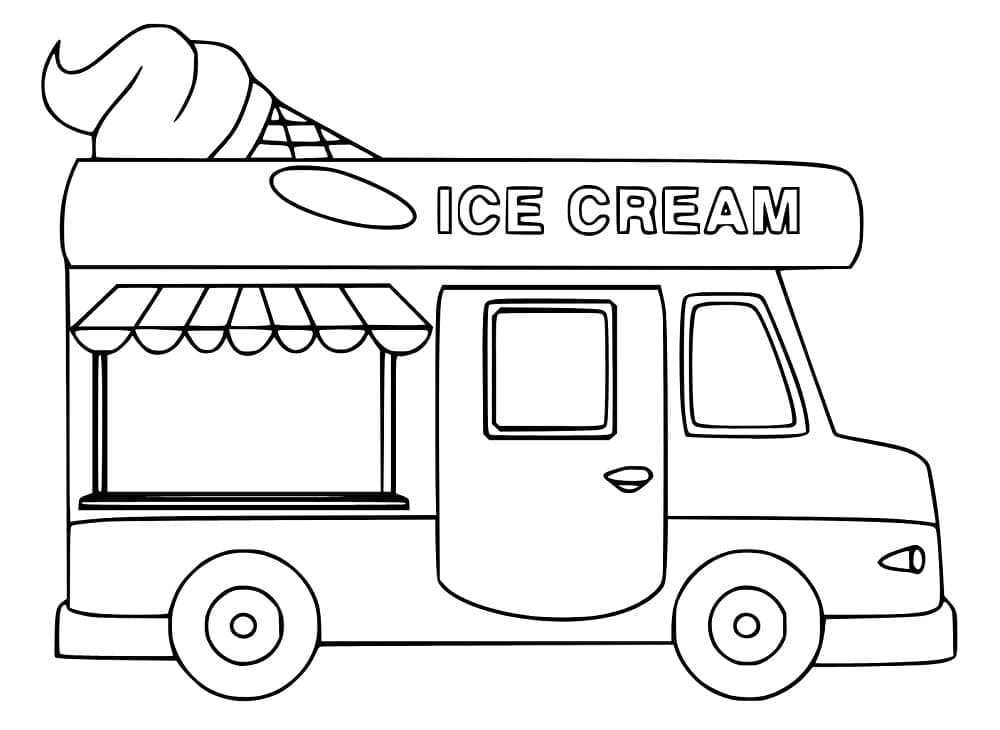 Dibujo gratuito Camión de Helados #213376 de la coleccion Transporte para imprimir