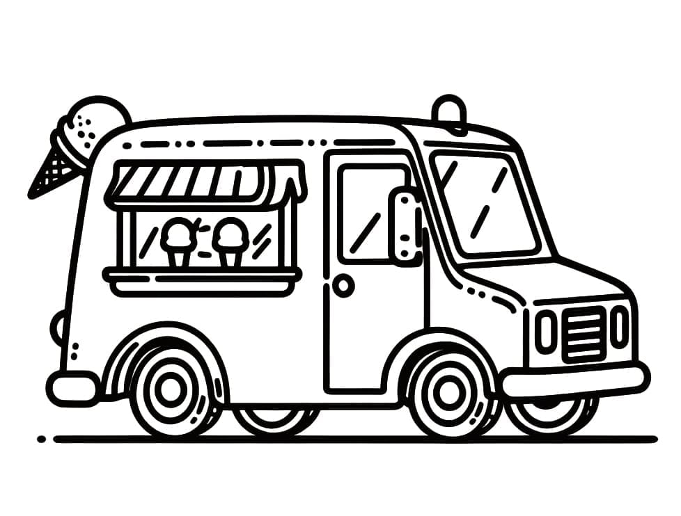 Dibujo gratuito Camión de Helados #213379 de la coleccion Transporte para imprimir
