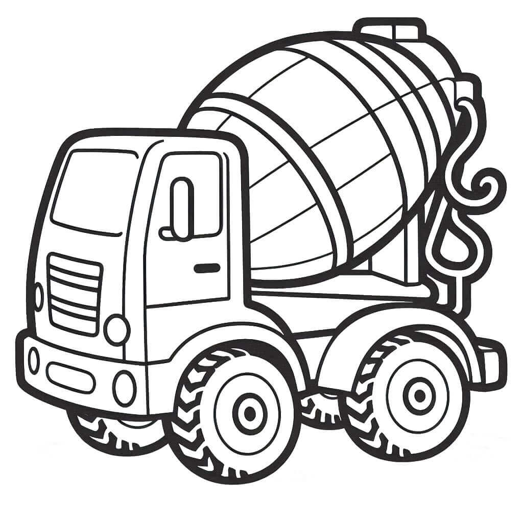 Dibujo gratuito Camión hormigonera #220936 de la coleccion Transporte para imprimir