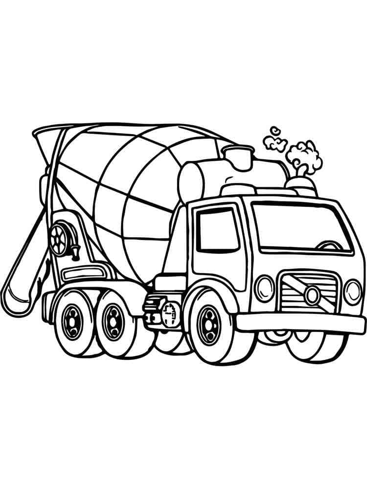 Dibujo gratuito Camión hormigonera #220947 de la coleccion Transporte para imprimir