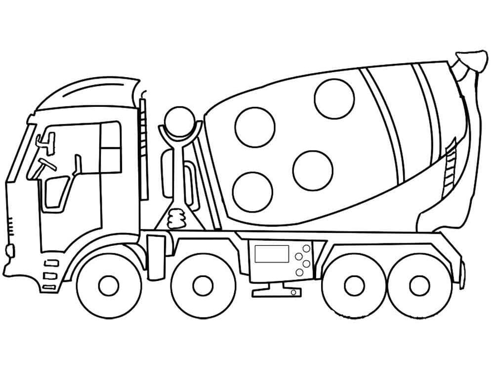 Dibujo gratuito Camión hormigonera #220953 de la coleccion Transporte para imprimir