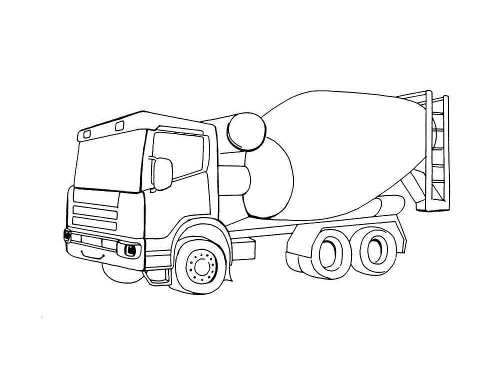 Dibujo gratuito Camión hormigonera #220955 de la coleccion Transporte para imprimir