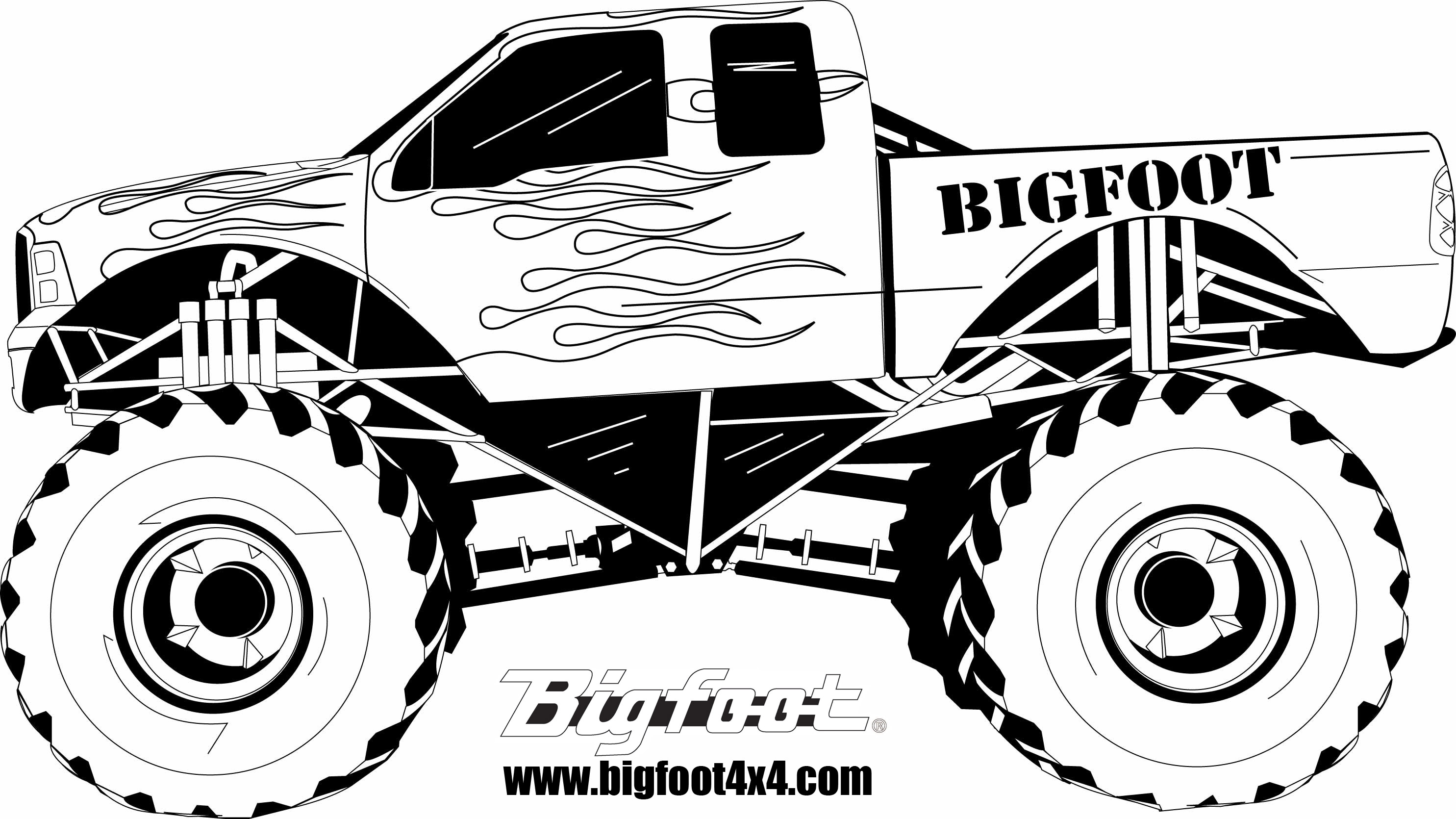 Dibujo para colorear: Camión Monstruo (Transporte) #141293 - Dibujos para Colorear e Imprimir Gratis
