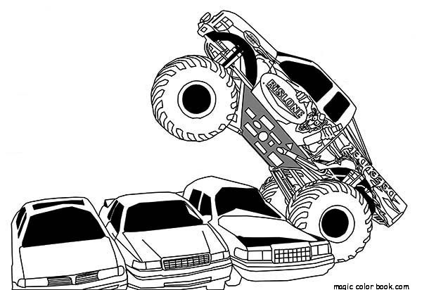 Dibujo para colorear: Camión Monstruo (Transporte) #141300 - Dibujos para Colorear e Imprimir Gratis