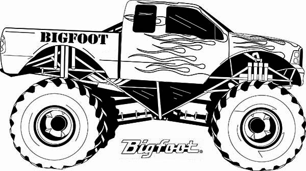 Dibujo para colorear: Camión Monstruo (Transporte) #141311 - Dibujos para Colorear e Imprimir Gratis