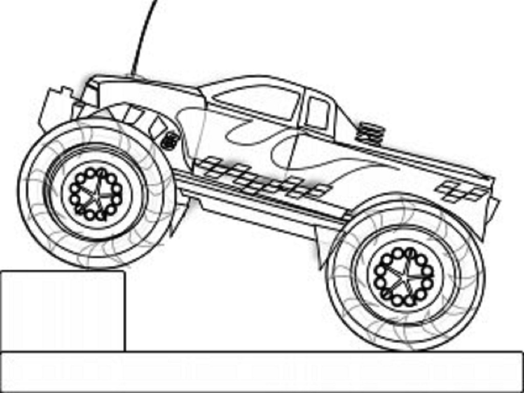 Dibujo para colorear: Camión Monstruo (Transporte) #141327 - Dibujos para Colorear e Imprimir Gratis