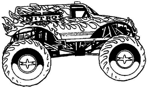 Dibujo para colorear: Camión Monstruo (Transporte) #141342 - Dibujos para Colorear e Imprimir Gratis