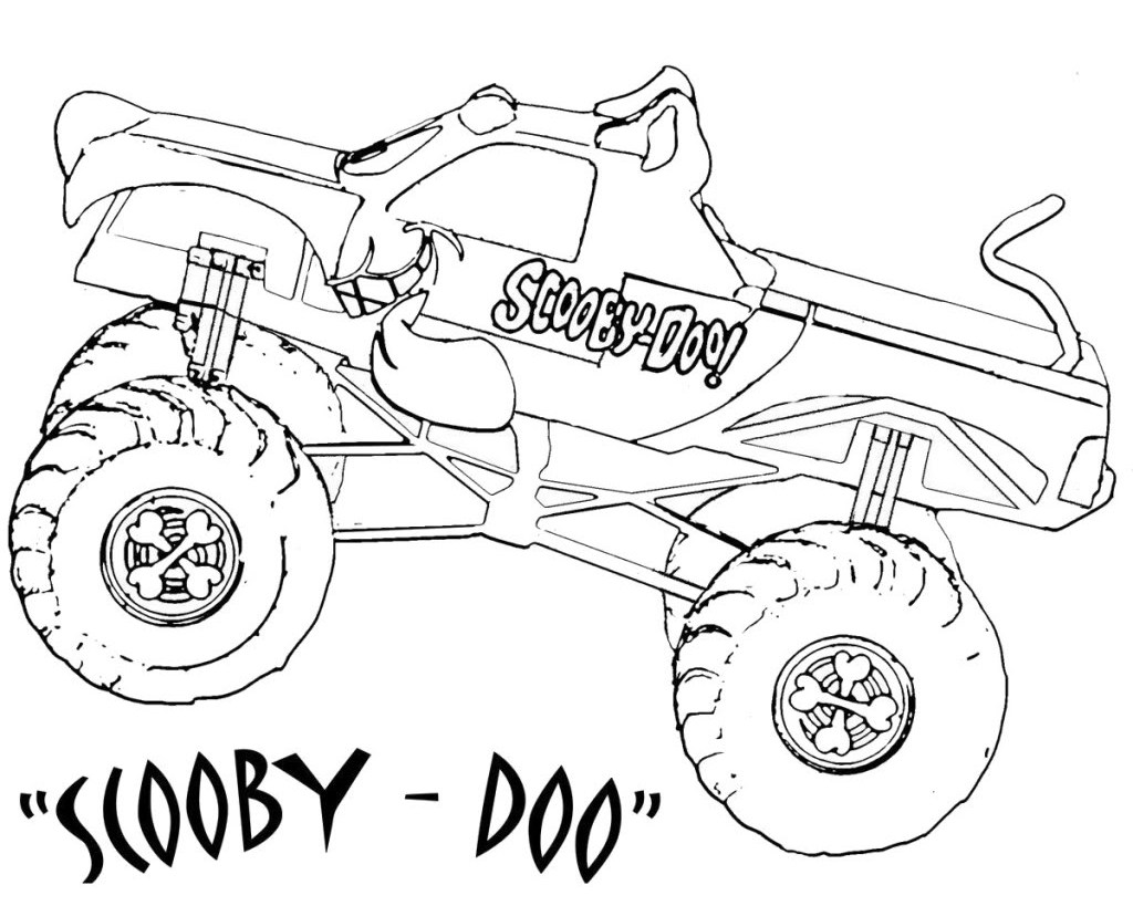 Dibujo para colorear: Camión Monstruo (Transporte) #141349 - Dibujos para Colorear e Imprimir Gratis