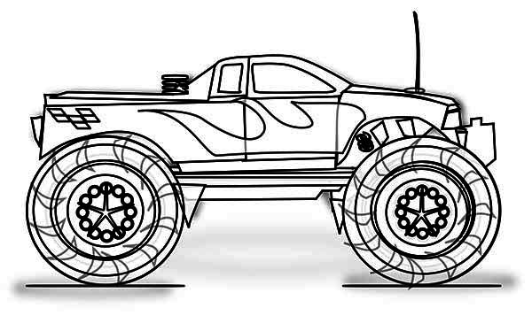 Dibujo para colorear: Camión Monstruo (Transporte) #141354 - Dibujos para Colorear e Imprimir Gratis