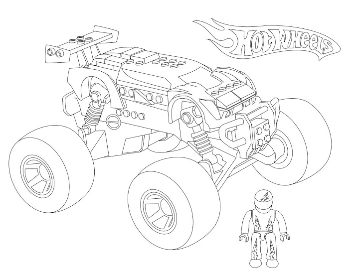 Dibujo para colorear: Camión Monstruo (Transporte) #141364 - Dibujos para Colorear e Imprimir Gratis