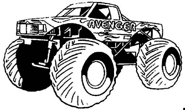 Dibujo para colorear: Camión Monstruo (Transporte) #141375 - Dibujos para Colorear e Imprimir Gratis