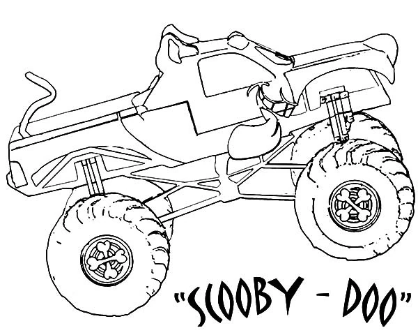 Dibujo para colorear: Camión Monstruo (Transporte) #141388 - Dibujos para Colorear e Imprimir Gratis
