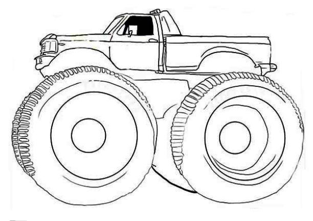 Dibujo para colorear: Camión Monstruo (Transporte) #141418 - Dibujos para Colorear e Imprimir Gratis