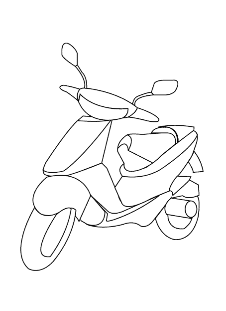 Dibujo para colorear: Ciclomotor (Transporte) #139531 - Dibujos para Colorear e Imprimir Gratis