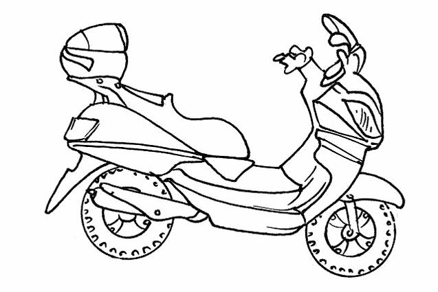 Dibujo gratuito Ciclomotor #139532 de la coleccion Transporte para imprimir
